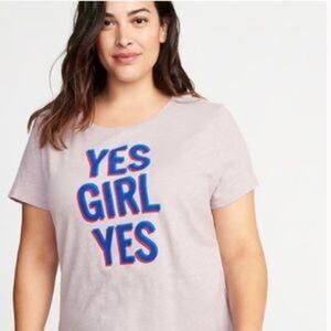 Old Navy Women's Size Large Pink “Yes Girl Yes” Activewear Top New with Tags